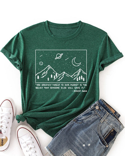 Damski T-shirt z nadrukiem z motywem nocnego nieba