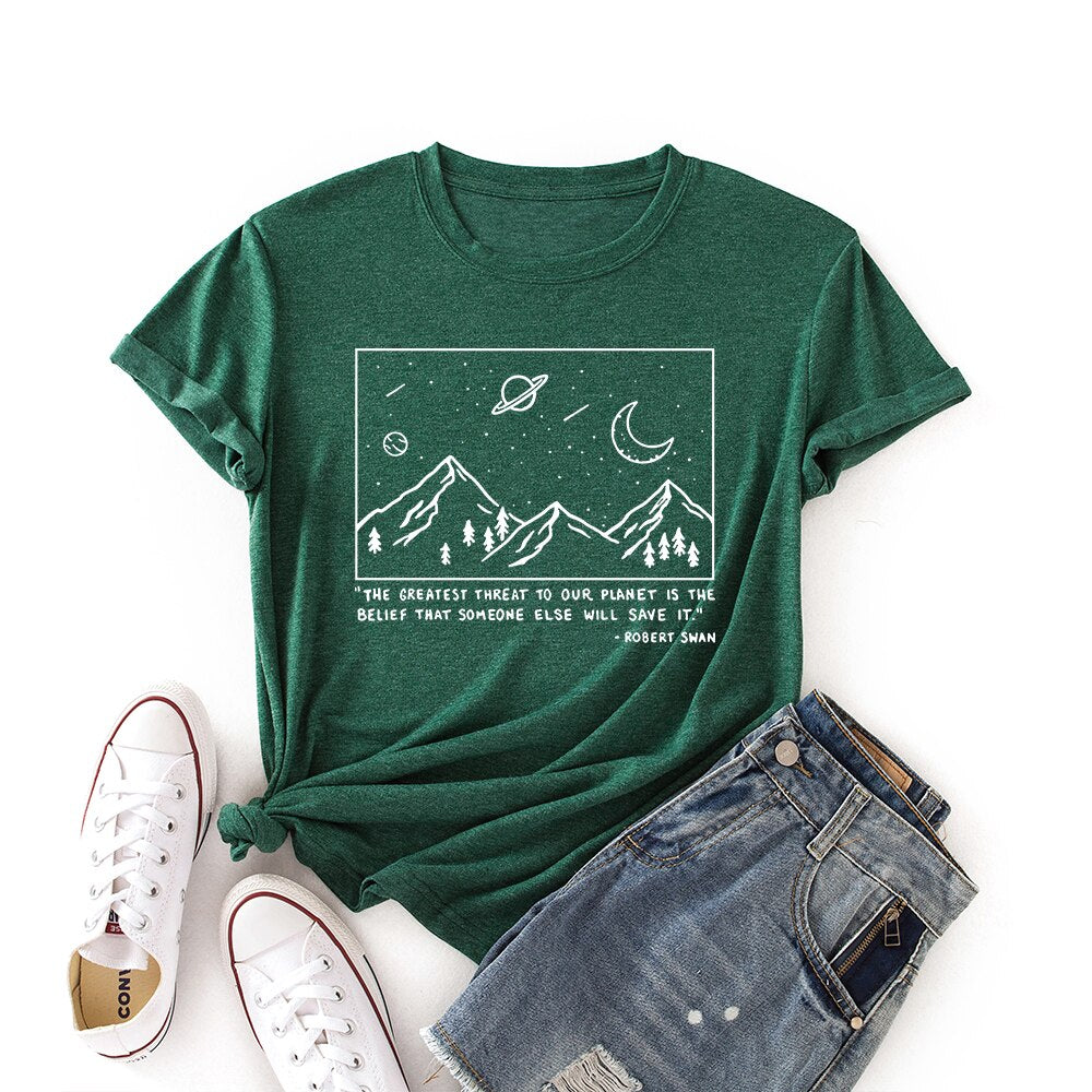 Damski T-shirt z nadrukiem z motywem nocnego nieba