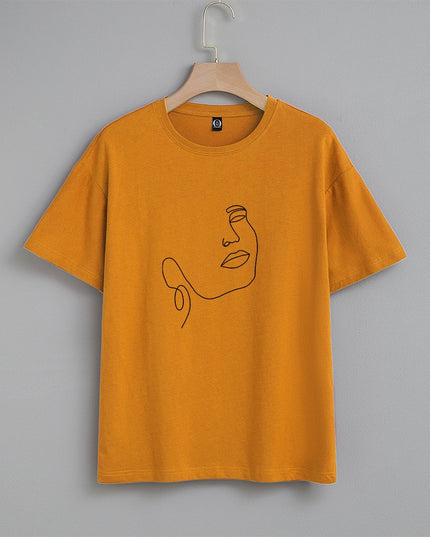 Damski T-shirt z nadrukiem z minimalistycznym motywem