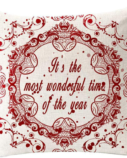 Świąteczna poszewka na poduszkę z napisem It's the most wonderful time of the year