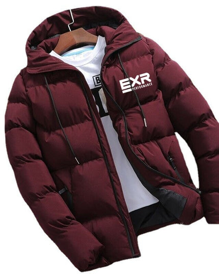 Męska kurtka zimowa klasyczna pikowana z kapturem