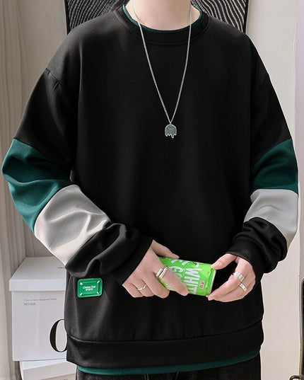 Męska bluza bez kaptura trzykolorowa