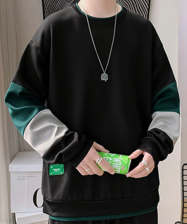 Męska bluza bez kaptura trzykolorowa