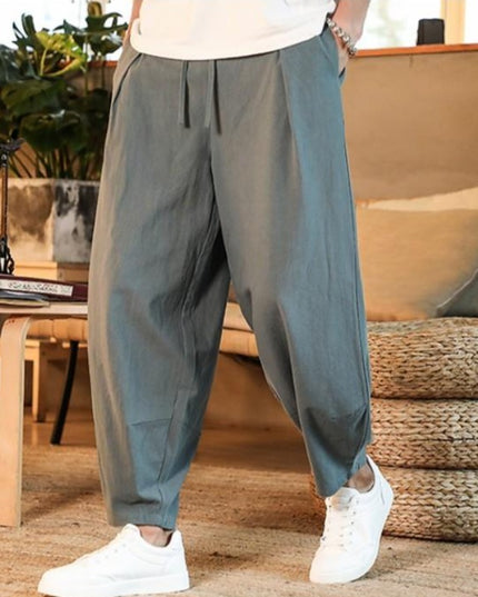 Męskie eleganckie spodnie z szerokimi nogawkami