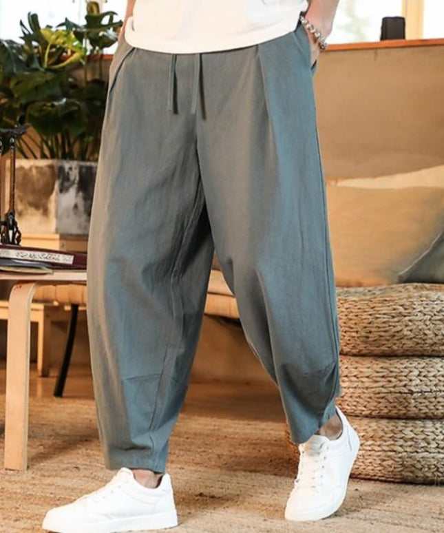 Męskie eleganckie spodnie z szerokimi nogawkami