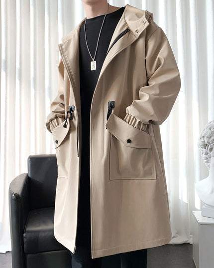 Męski płaszcz oversize z kieszeniami