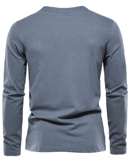 Męska koszulka z długim rękawem o prostym kroju z nadrukiem