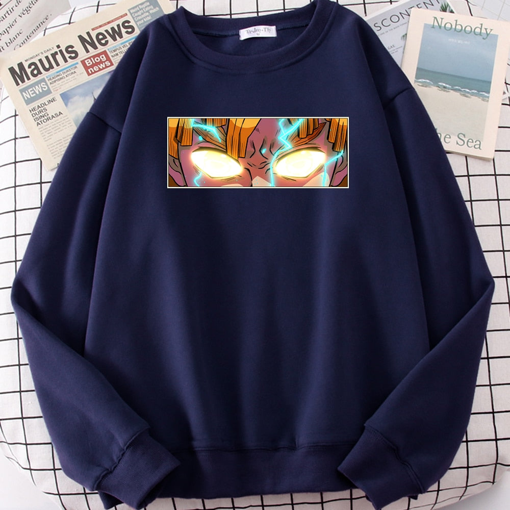 Męska bluza bez kaptura z nadrukiem