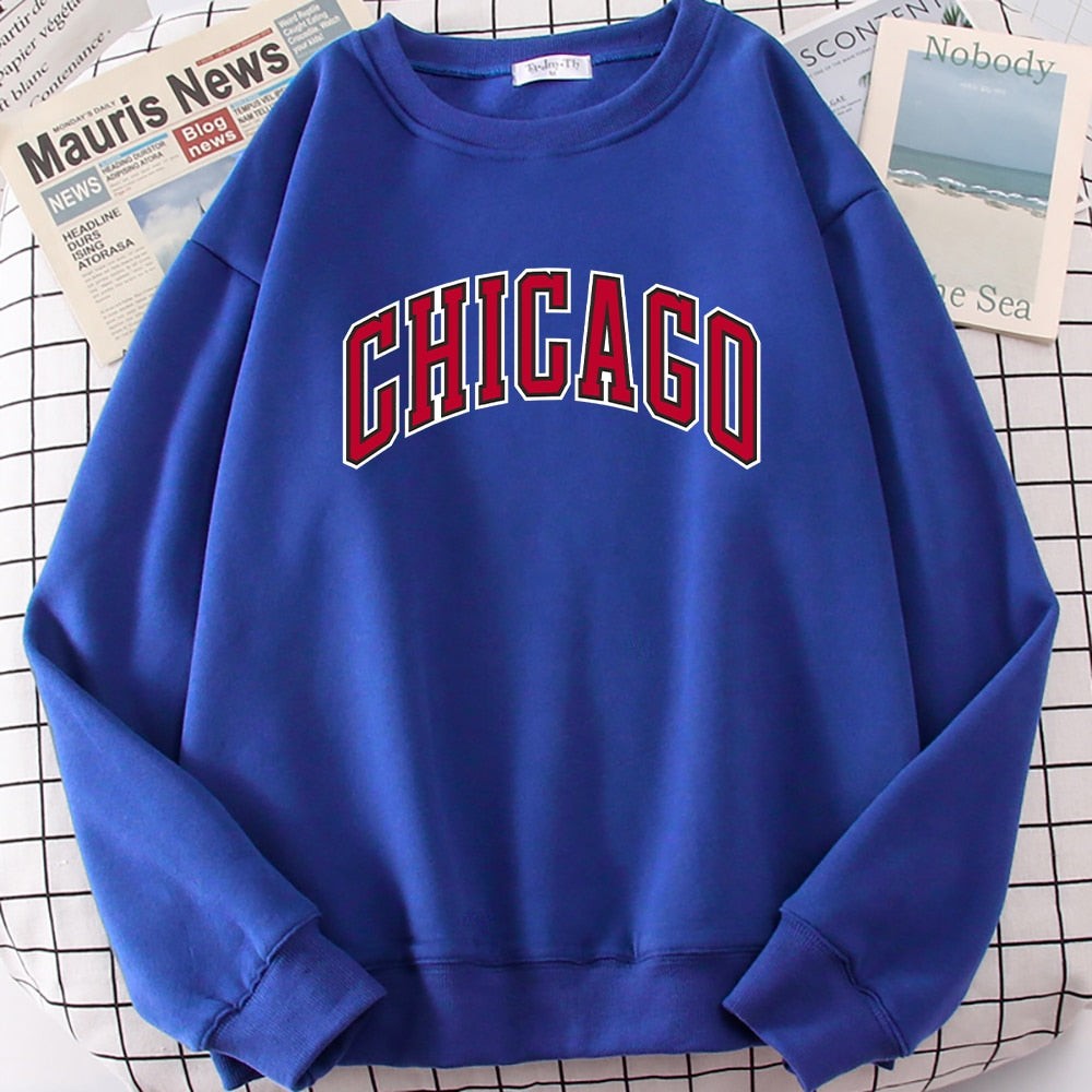Męska bluza bez kaptura z napisem CHICAGO