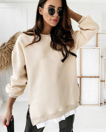 Damska bluza z zamkami po bokach