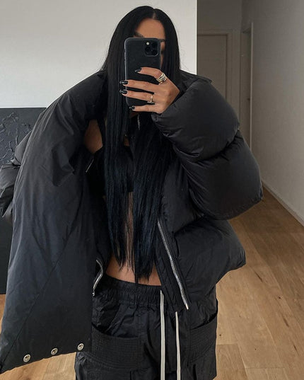 Damska kurtka zimowa puchowa z kołnierzem