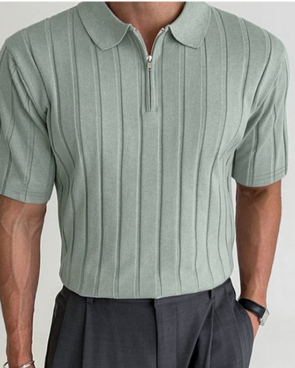 Męska koszulka polo zapinana na suwak