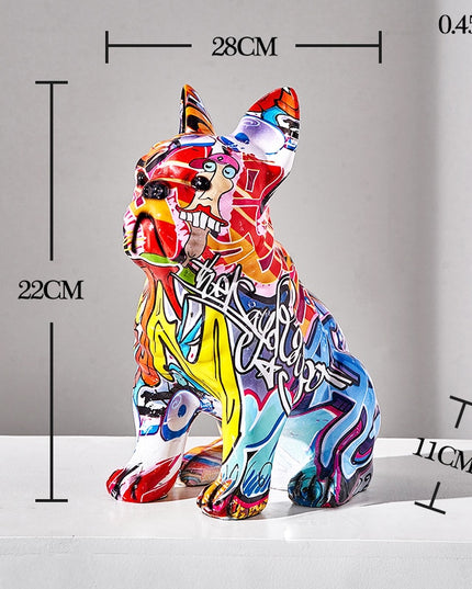 Figurka dekoracyjna kolorowa pies graffiti