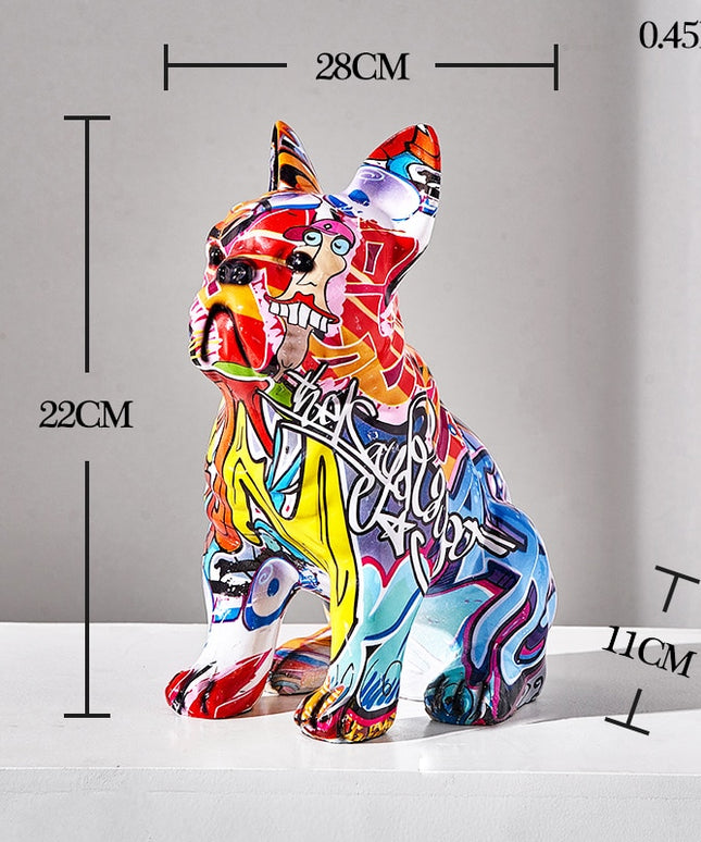 Figurka dekoracyjna kolorowa pies graffiti