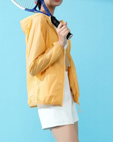 Damska kurtka przejściowa przeciwdeszczowa cienka z kapturem