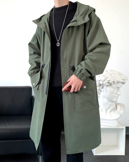 Męski płaszcz oversize z kieszeniami