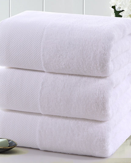 Ręcznik saunowy bawełniany biały z wykończeniem