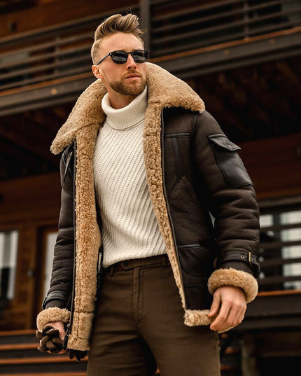 Męska kurtka zimowa z kożuszkiem