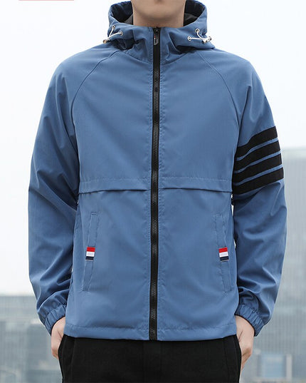 Męska kurtka przejściowa wiatrówka z kapturem