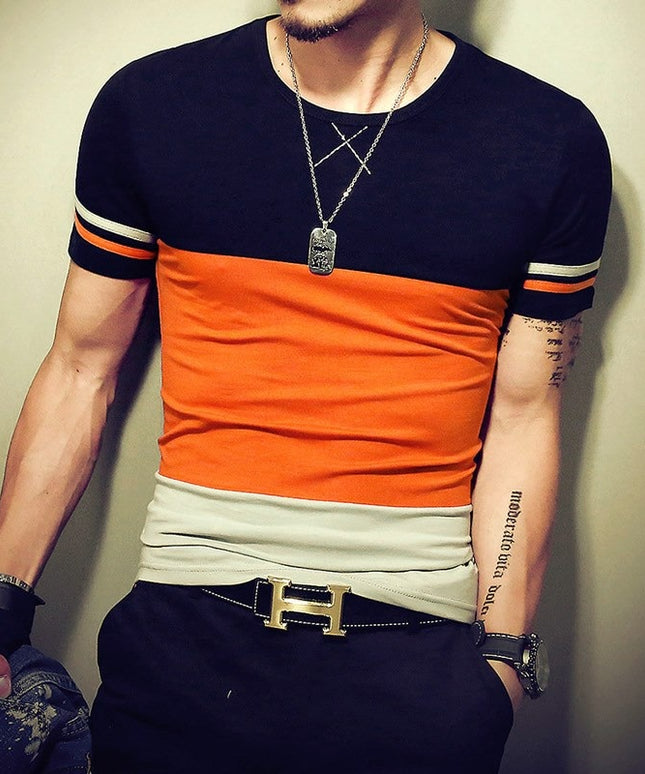 Męski T-shirt trzykolorowy