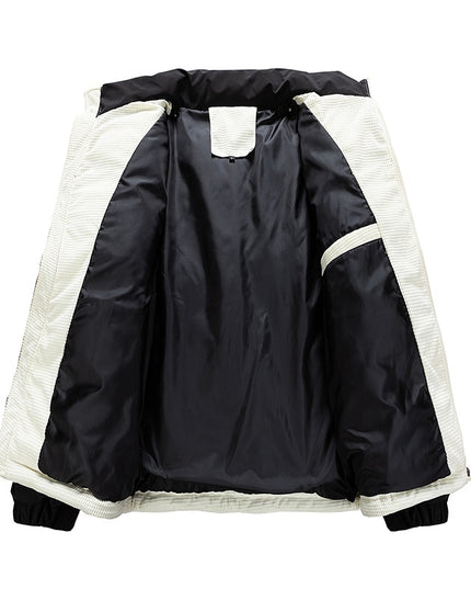 Męska kurtka zimowa puchowa z kontrastowymi kolorami