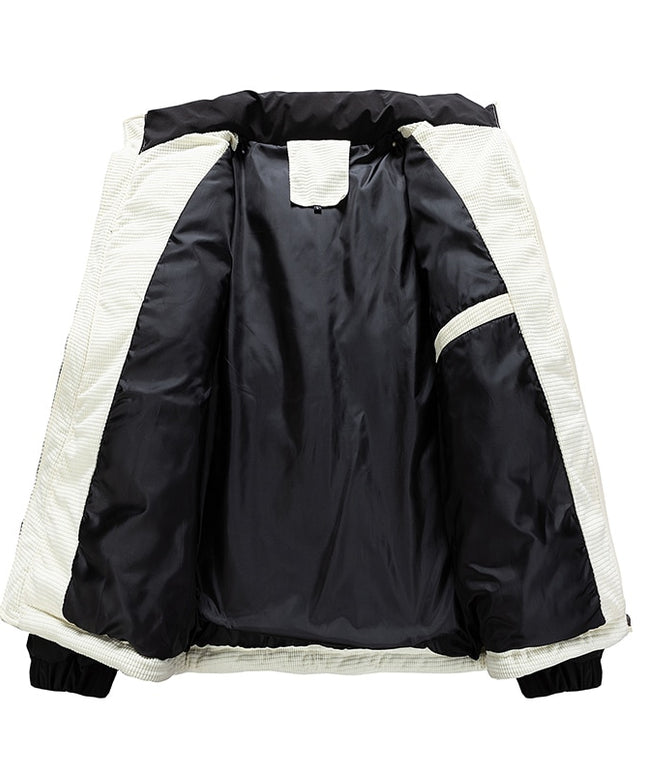 Męska kurtka zimowa puchowa z kontrastowymi kolorami