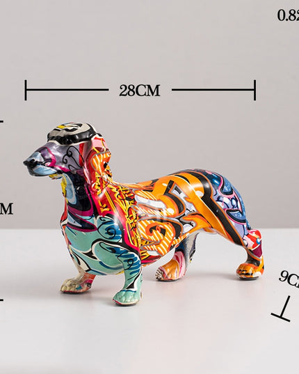 Figurka dekoracyjna kolorowa pies graffiti