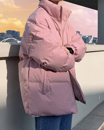 Męska kurtka zimowa ocieplana ze stójką oversize