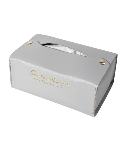 Pudełko na chusteczki skórzane w jasnych kolorach