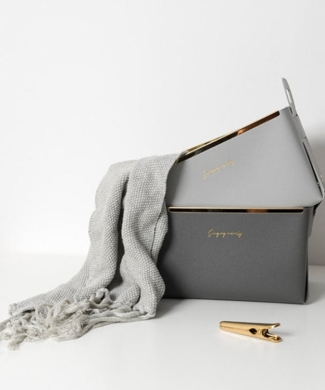 Organizer skórzane pojemne pudełko