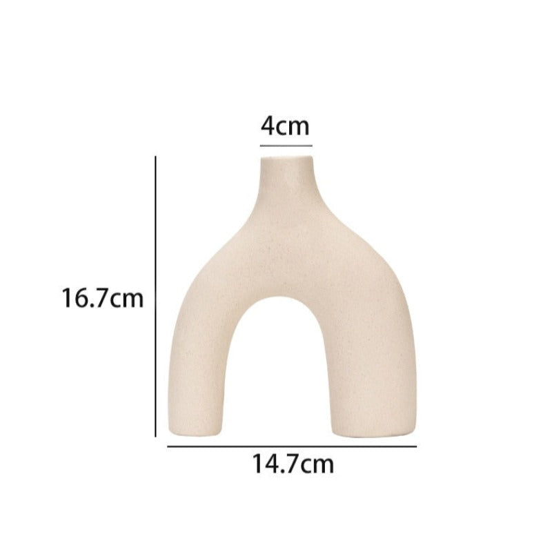 Wazon ceramiczny półkole w kremowym kolorze