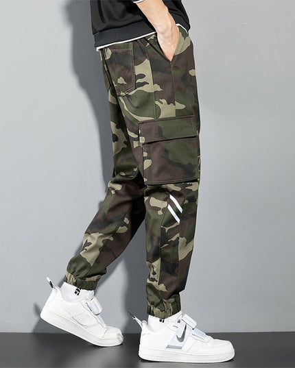 Męskie spodnie bojówki we wzór moro