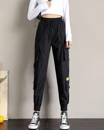 Damskie spodnie cargo z lamówką