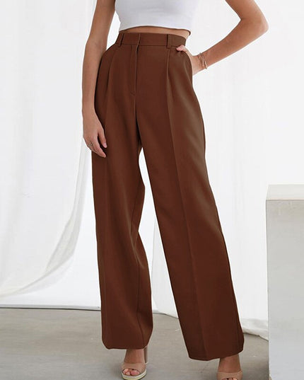 Damskie spodnie eleganckie chinosy z szerokimi nogawkami