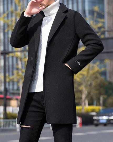 Męski płaszcz zapinany na guzik