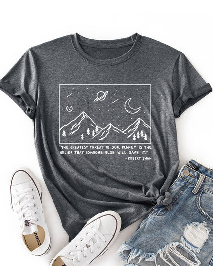 Damski T-shirt z nadrukiem z motywem nocnego nieba