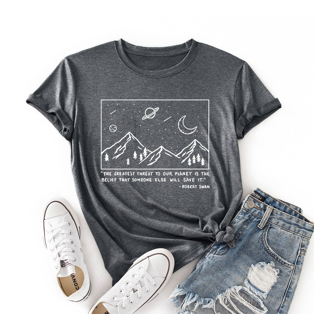Damski T-shirt z nadrukiem z motywem nocnego nieba
