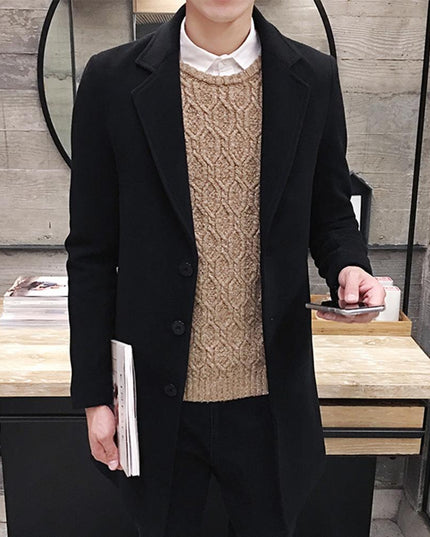 Męski klasyczny płaszcz trzyrzędowy