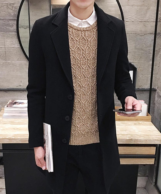 Męski klasyczny płaszcz trzyrzędowy