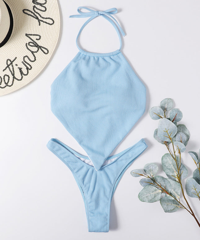 Damski dwuczęściowy strój kąpielowy bikini błękitne