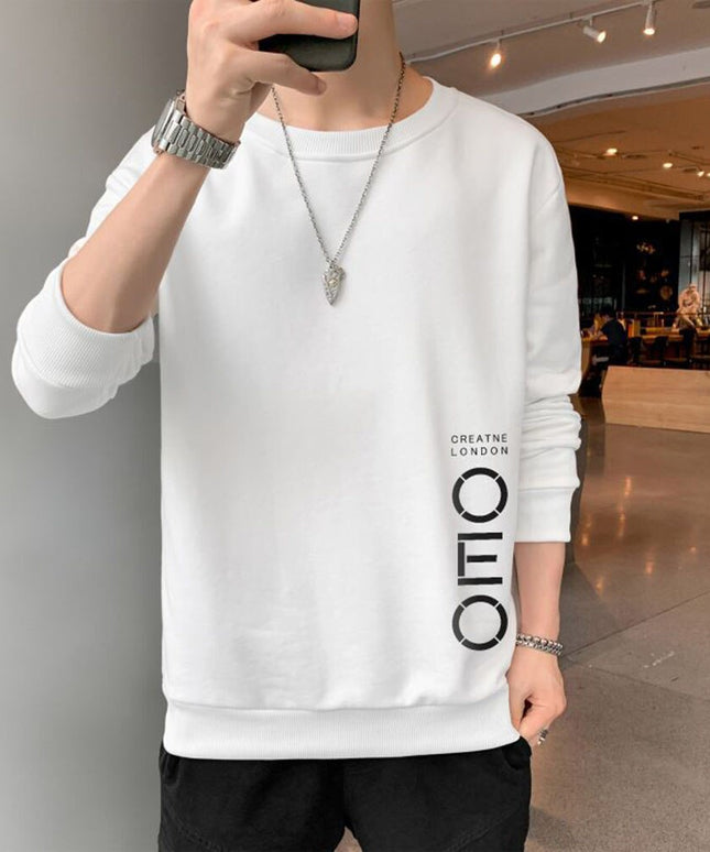 Męska bluza bez kaptura z nadrukiem