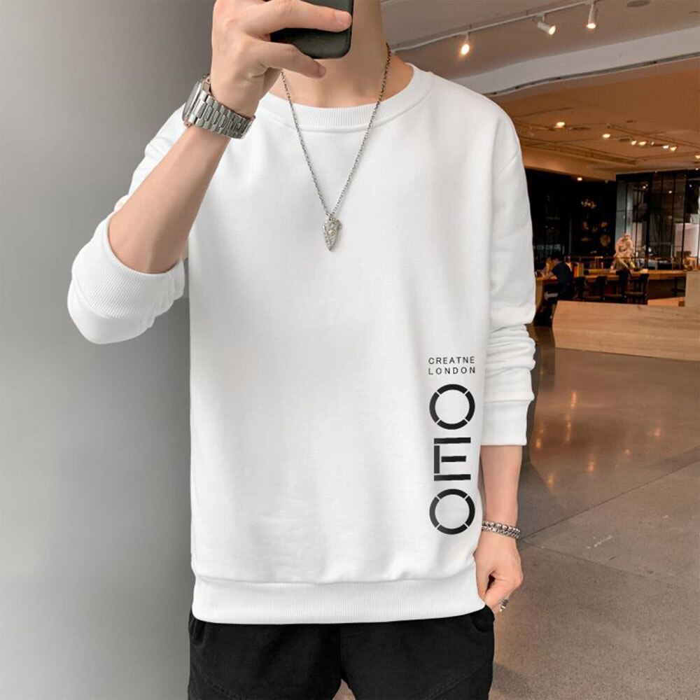 Męska bluza bez kaptura z nadrukiem