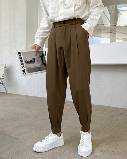 Męskie spodnie eleganckie o luźnym kroju