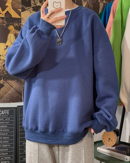 Męska bluza oversize bez kaptura w pastelowych kolorach