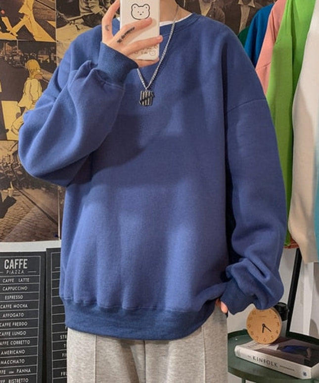 Męska bluza oversize bez kaptura w pastelowych kolorach