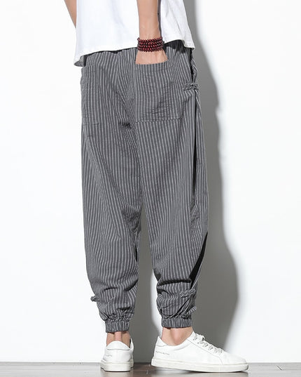 Męskie spodnie treningowe we wzór w paski