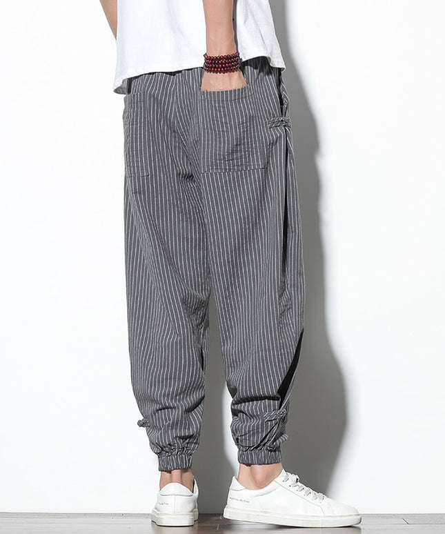 Męskie spodnie treningowe we wzór w paski