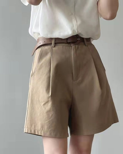 Damskie szorty eleganckie z paskiem