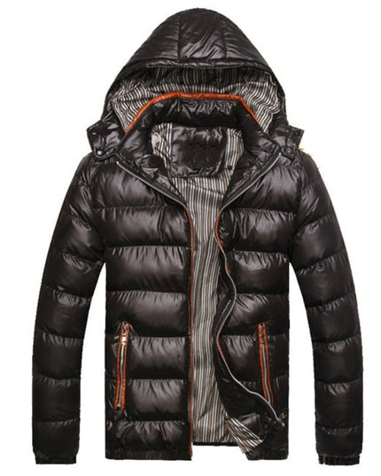 Męska kurtka zimowa pikowana z kontrastowymi zamkami