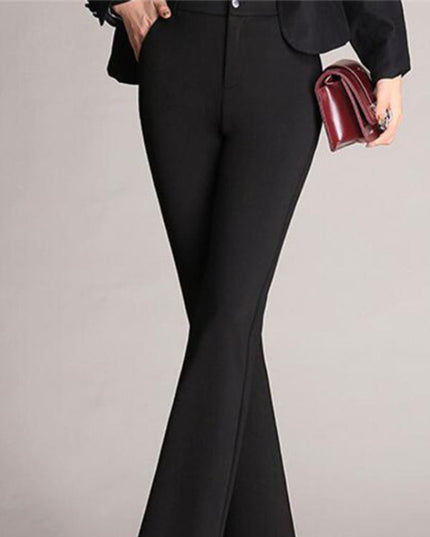 Damskie spodnie chinosy o kroju dzwonów